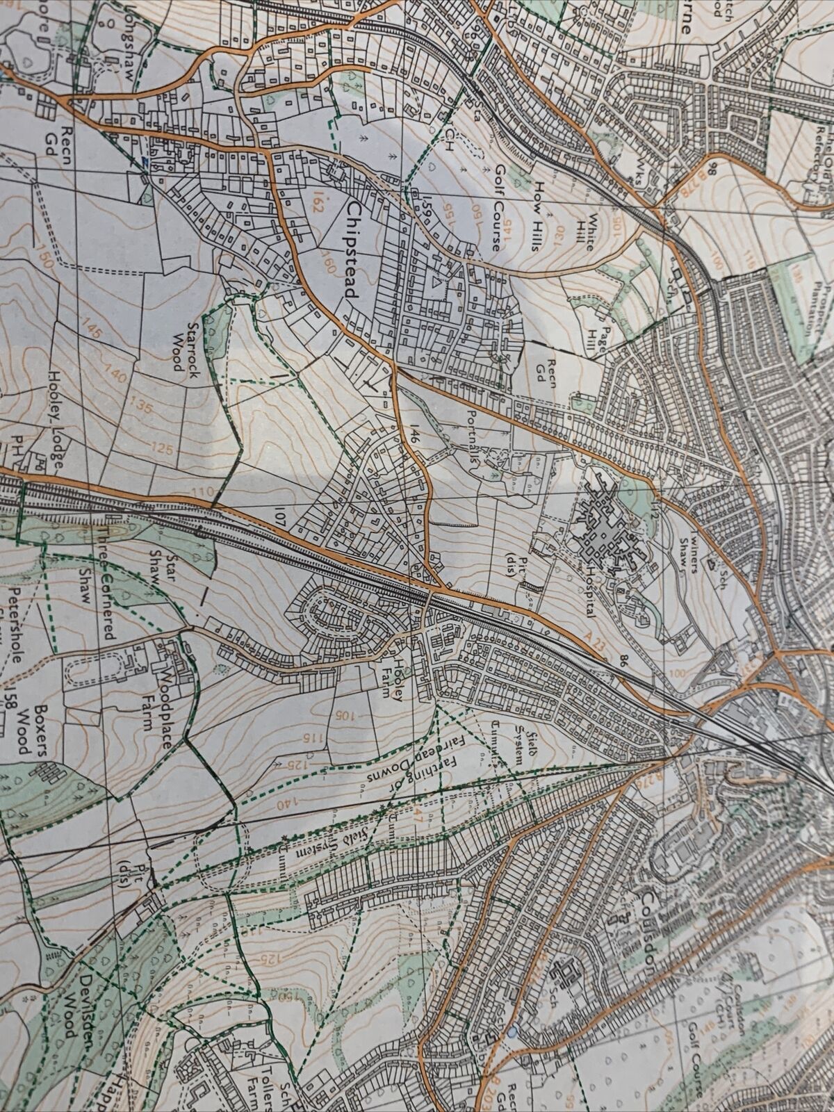 CATERHAM Redhill Godstone - Pathfinder Ordnance Survey 1:25000 1978 TQ25/35