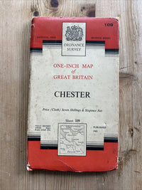 CHESTER Ordnance Survey Seventh Series CLOTH One inch 1963 Sheet 109 Wrexham