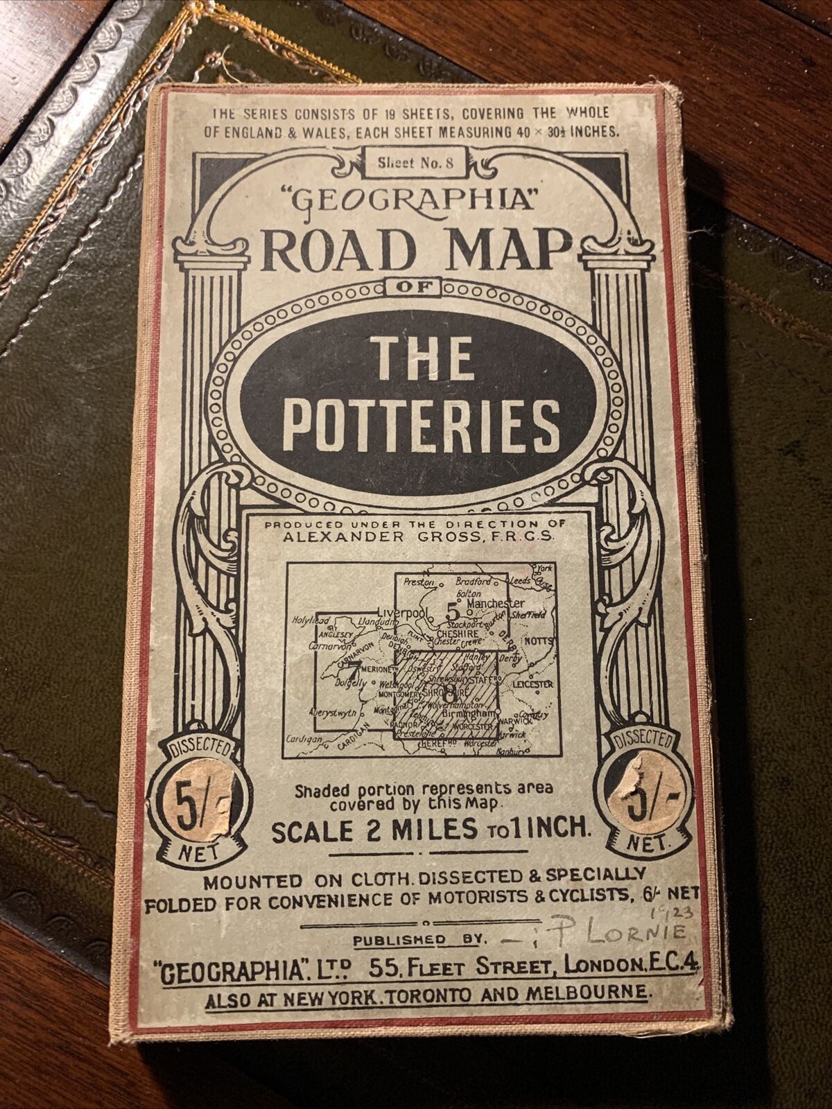 THE POTTERIES - GEOGRAPHIA CLOTH ROAD Map 1940s? 2 Miles Inch No 8 40 X 30 Inche