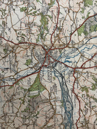 DARTMOOR & EXETER No 138 Ordnance Survey Popular One Inch Cloth Map 1919