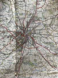 SHREWSBURY Ordnance Survey Seventh Series CLOTH One inch 1961 Sheet 118 Hodnet