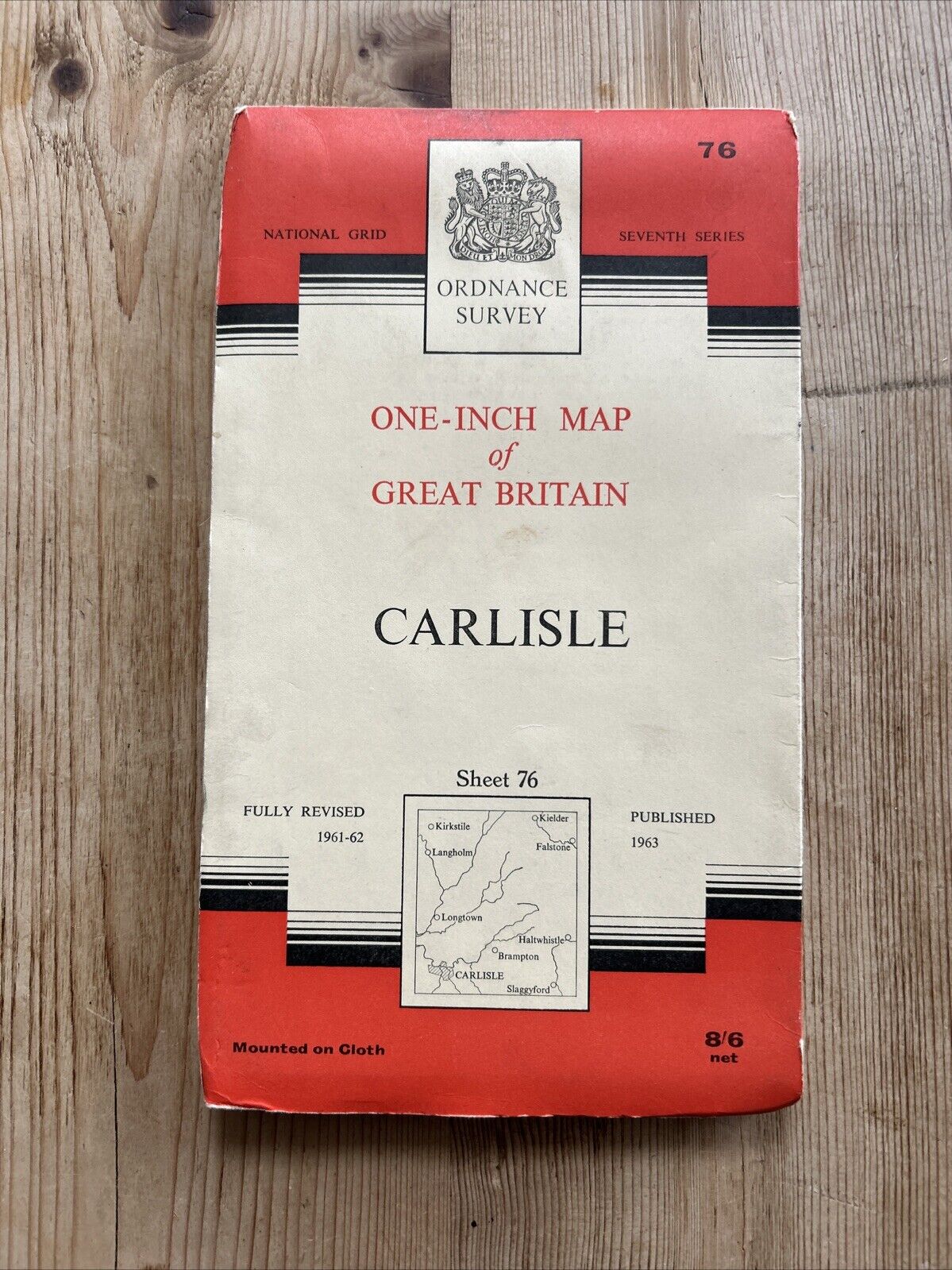 CARLISLE Ordnance Survey Seventh Series CLOTH One inch 1963 Sheet 76 Greenhead