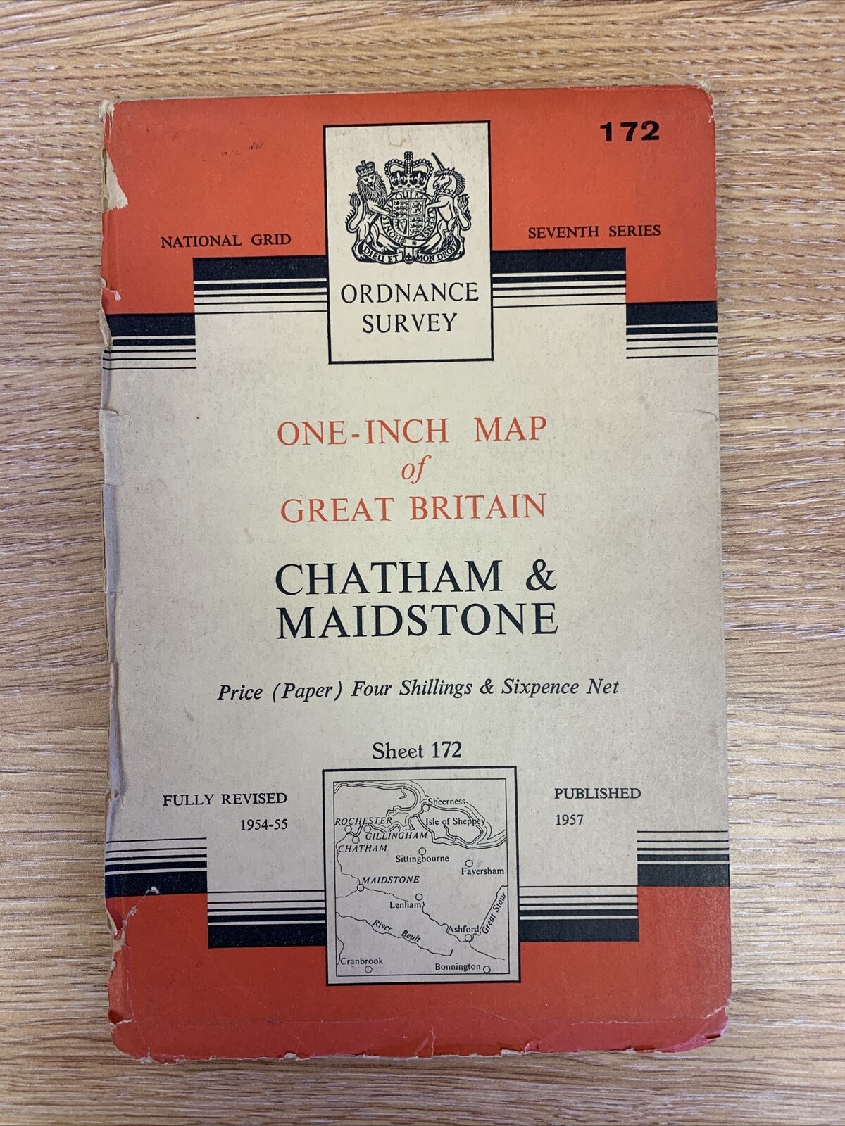 Chatham & Maidstone No 172 1957 Seventh Series Ordnance Survey One Inch Map