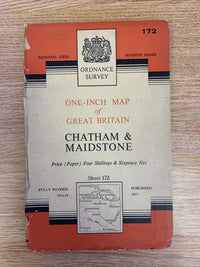 Chatham & Maidstone No 172 1957 Seventh Series Ordnance Survey One Inch Map