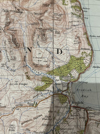 ISLE OF ARRAN Ordnance Survey One Inch Sheet 77 CLOTH No Popular Edition 1945