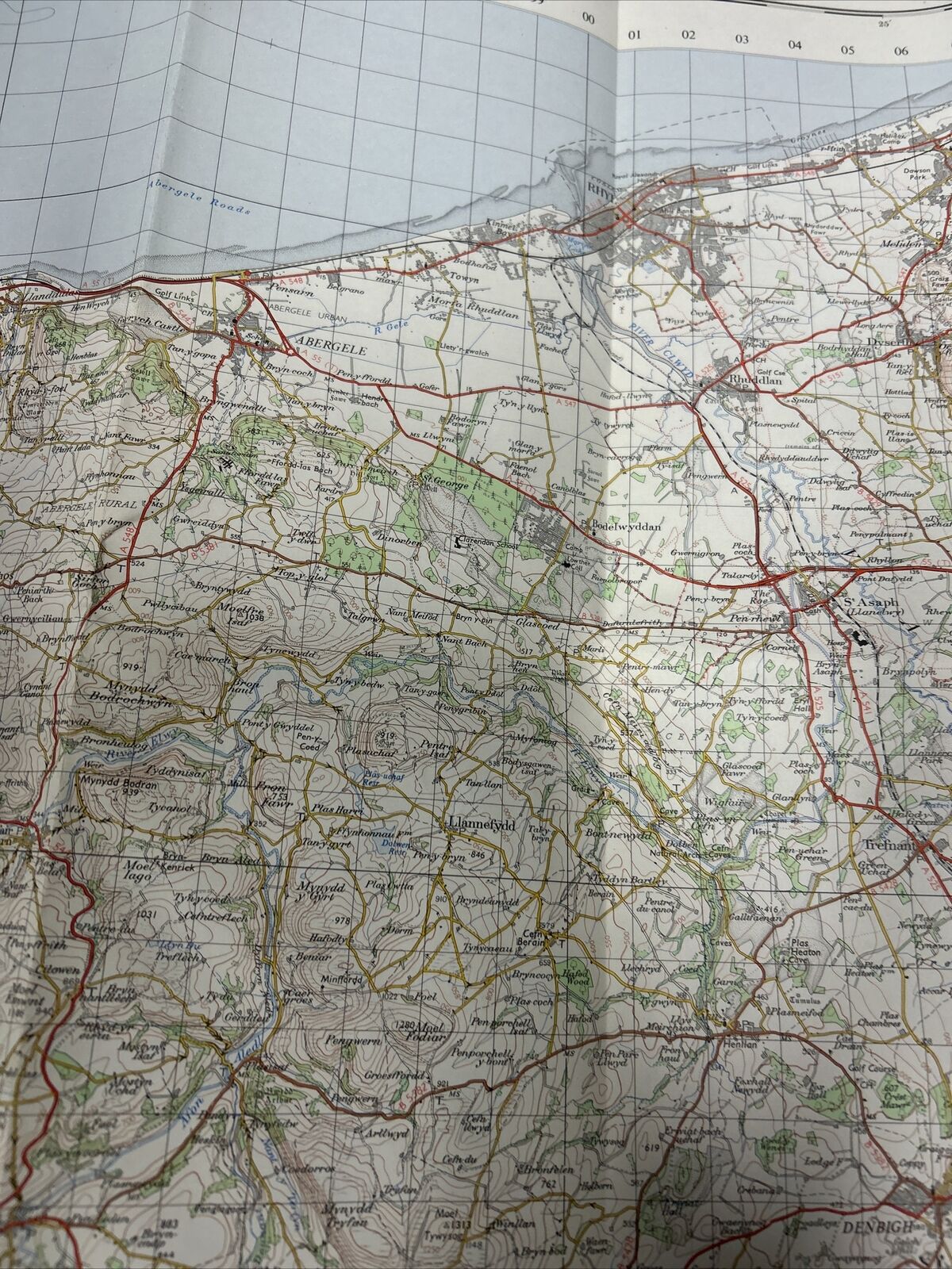 DENBIGH Ordnance Survey One Inch Map Sheet 108 1961 Rhyl Prestatyn Flint