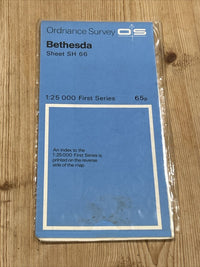 BETHESDA Ordnance Survey Sheet SH66 Map 1:25000 First Series 1953 Llanllechid