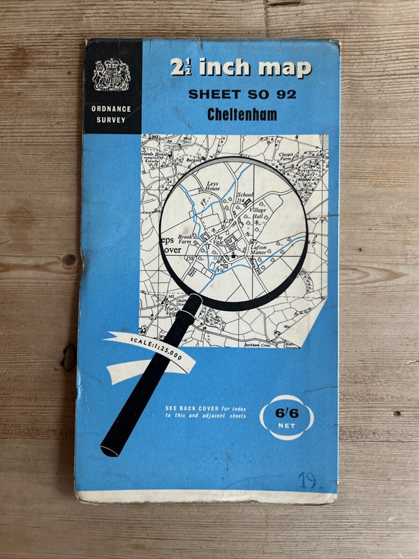 CHELTENHAM Ordnance Survey Sheet SO92 Two & Half Inch MAP 1952 Bishops Cleeve