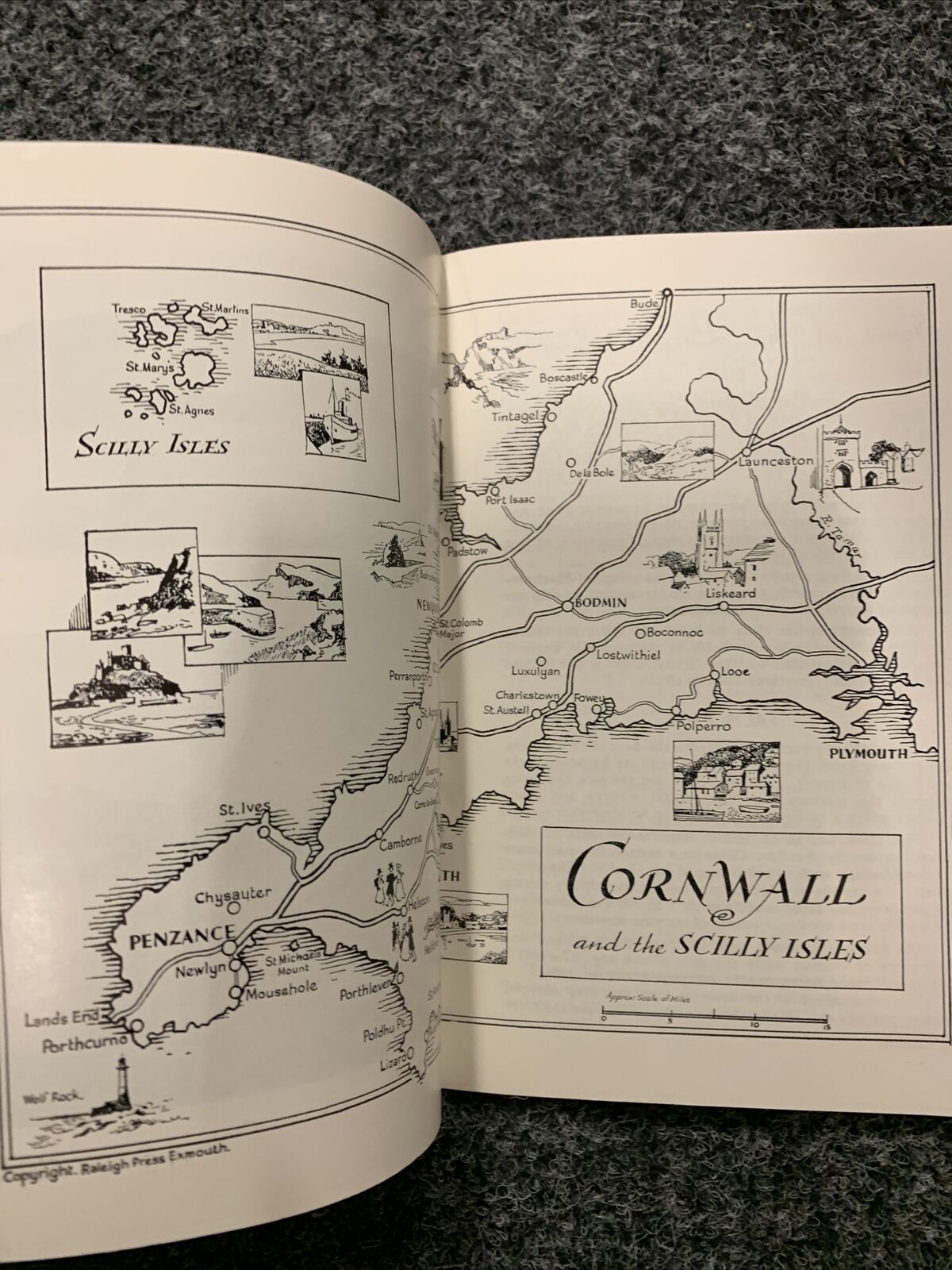 CORNWALL & ISLES OF SCILLY Brief Guide & Gazetteer 1960s? 26 Pictures 2 Maps