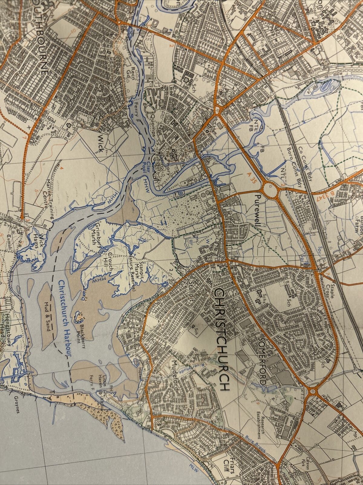 BOURNEMOUTH Ordnance Survey Second Series 1:25,000 Map SZ09/19 1976 Poole