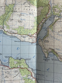 SOUND OF MULL Ordnance Survey Seventh Series CLOTH One inch 1956/62 Sheet 45