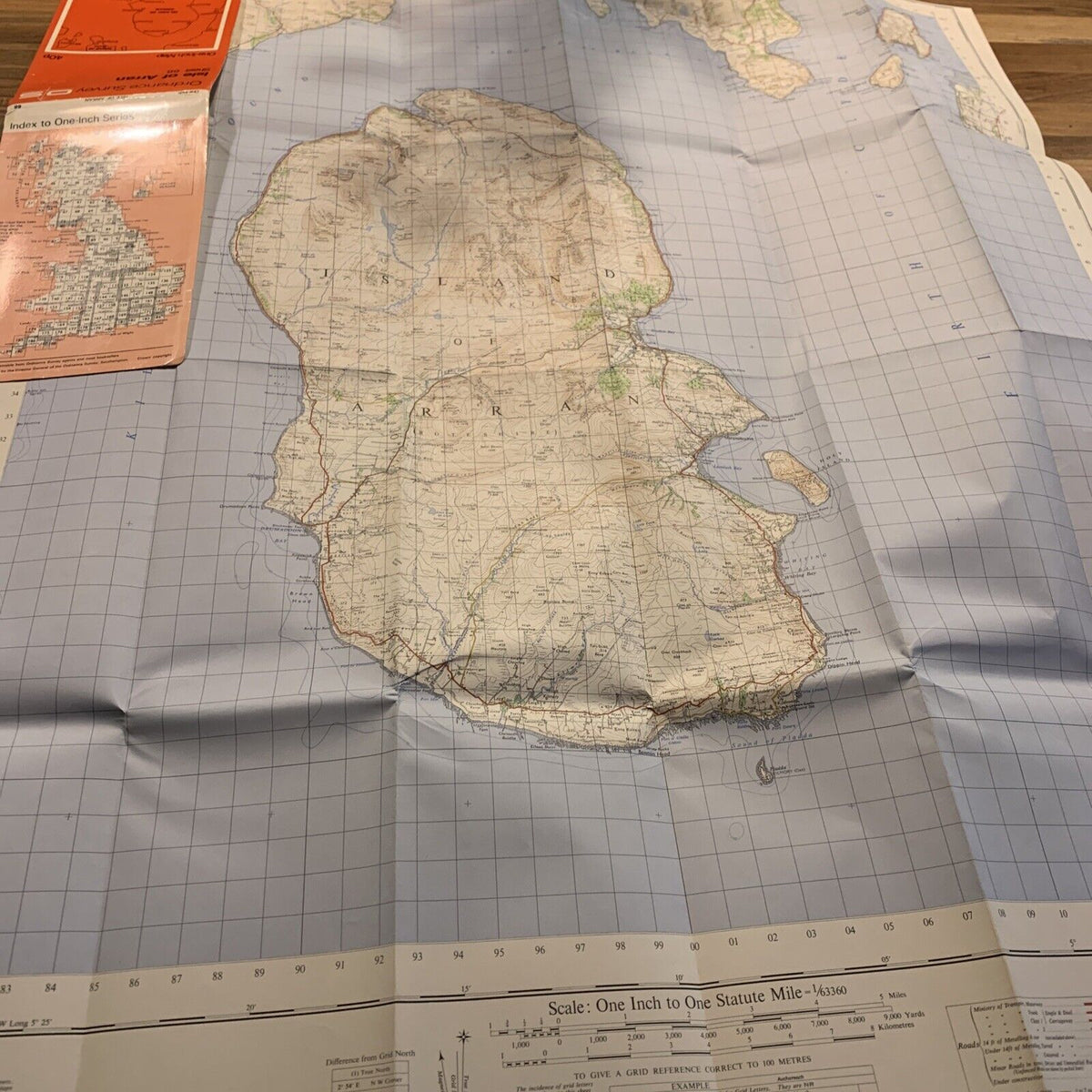 ISLE OF ARRAN Ordnance Survey Map One Inch 1956 Rev 1960 Sheet 66 Lochranza