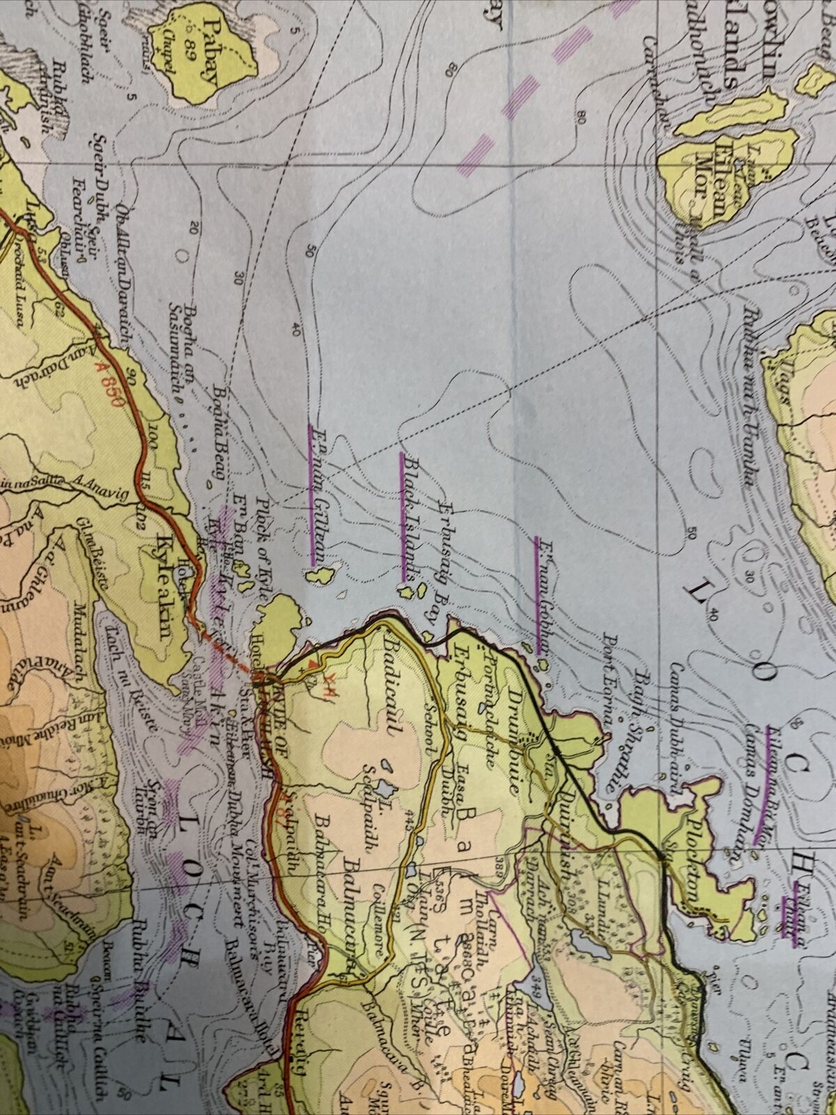 SKYE & TORRIDON Bartholomew - Half Inch Map 1970 No 54 Loch Duich Loch Alsh