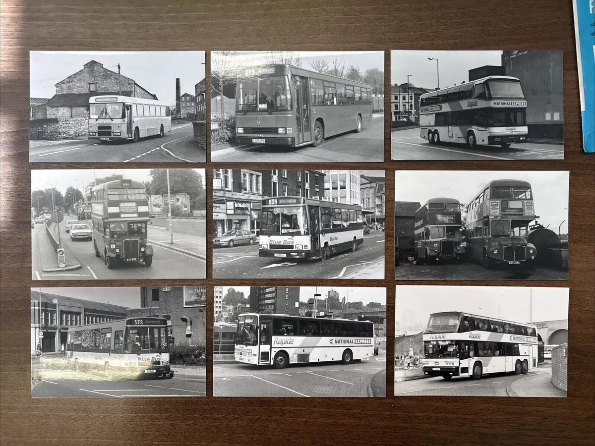 BUSES 6 Black & White Photo Ephemera BUNDLE JOB LOT Bolton Stockport Lancashire