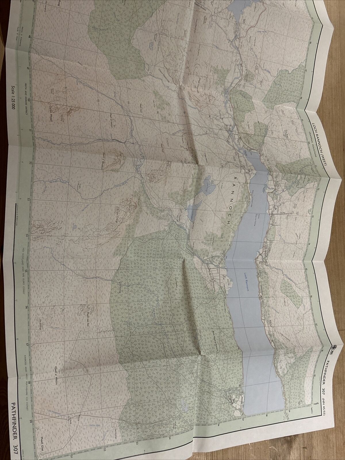 LOCH RANNOCH West Pathfinder Ordnance Survey No 307 (NN45/55) 1:25000 1980