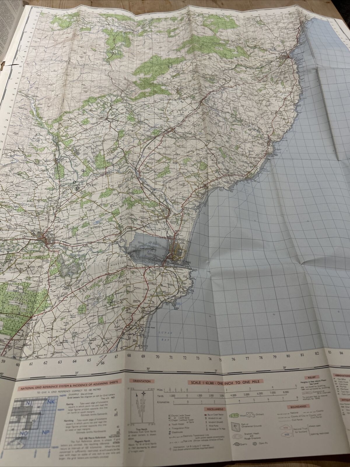 STONEHAVEN Ordnance Survey One Inch Sheet 43 1969 Brechin St Cyrus