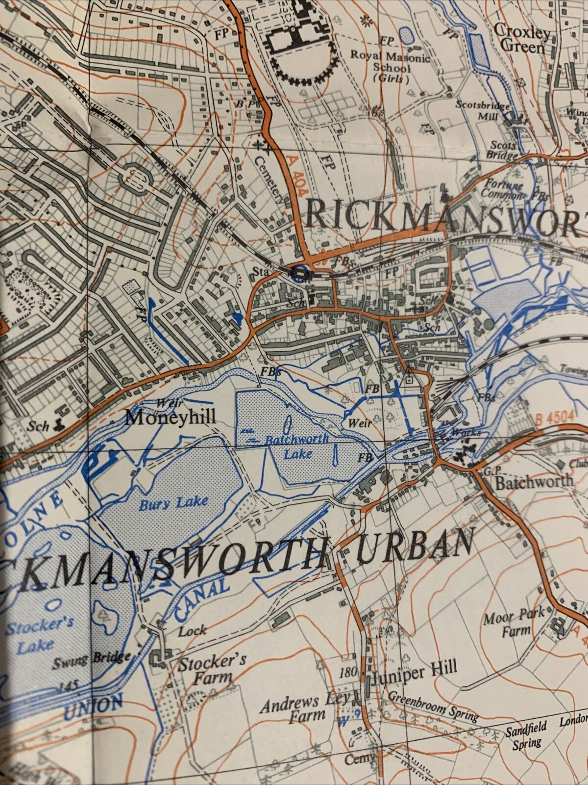 RICKMANSWORTH Ordnance Survey 2 And A Half Inch Map 1:25000 1956 Sheet TQ09