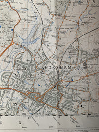 HORSHAM Ordnance Survey 1:25,000 First Series 1965 Sheet TQ13 Sussex Ockley