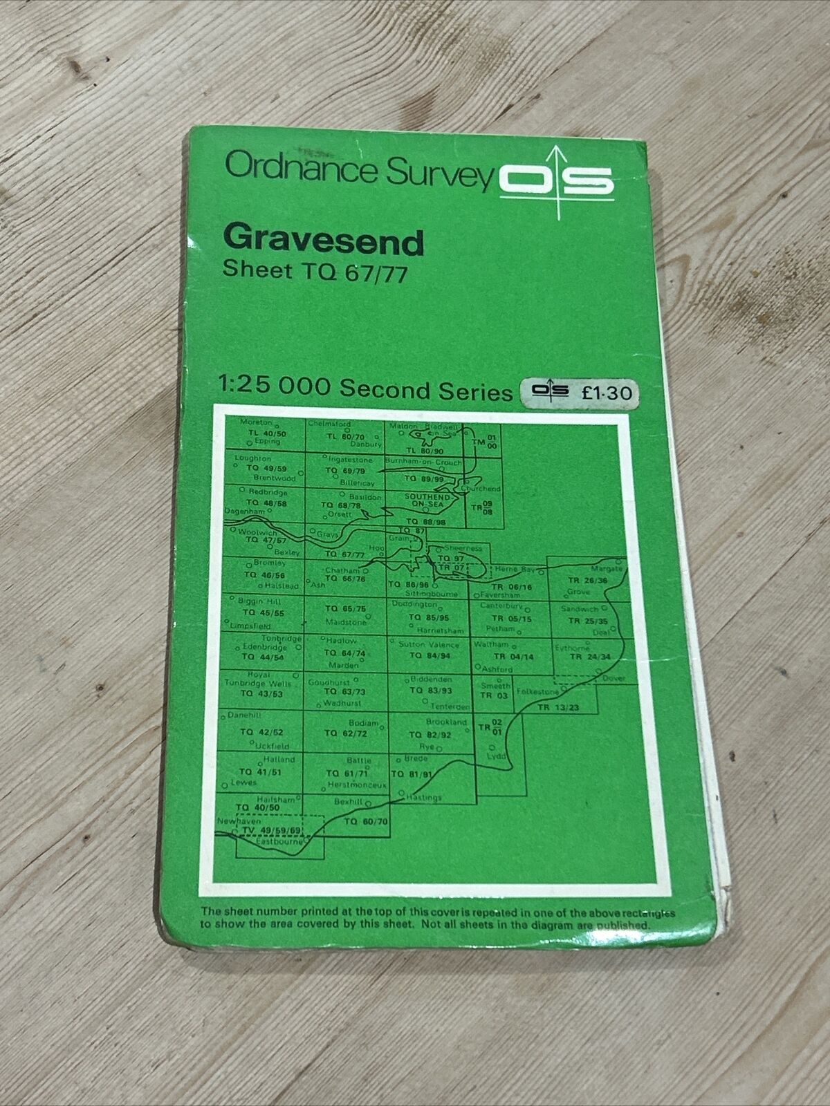 GRAVESEND Tilbury Ordnance Survey Second Series 1:25,000 Map TQ67/77 1974