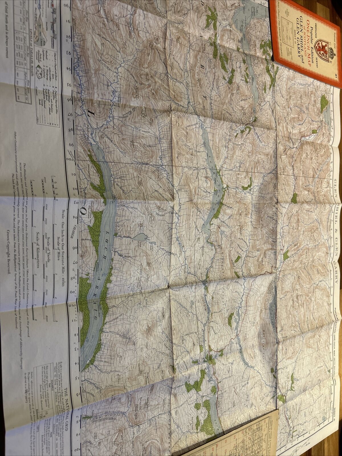 GLEN SHIEL & GLEN GARRY Ordnance Survey One Inch Sheet 41 Popular Edition 1947