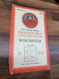 WINCHESTER Ordnance Survey Sixth Series Paper Map 1945 Sheet 168 Andover Bighton