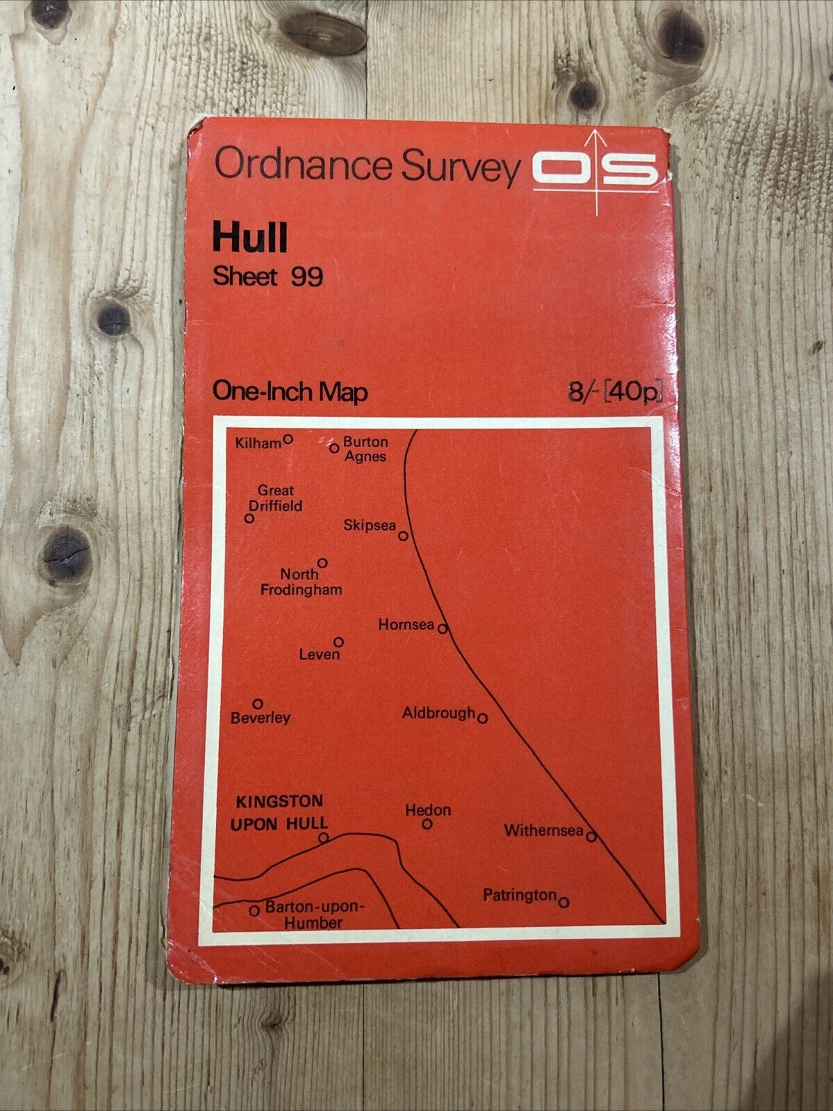 HULL Ordnance Survey One Inch Map Sheet 99 Reasonable Condition 1962 Hornsea