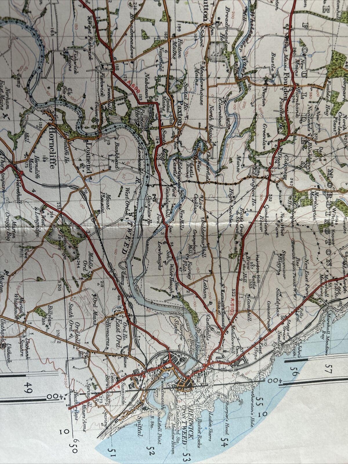 DUNBAR & LAMMERMUIR Ordnance Survey CLOTH One Inch Sheet 75 Popular Edition 1926