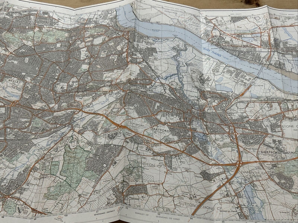 BEXLEY Dartford Ordnance Survey Second Series 1:25,000 Map TQ47/57 1979