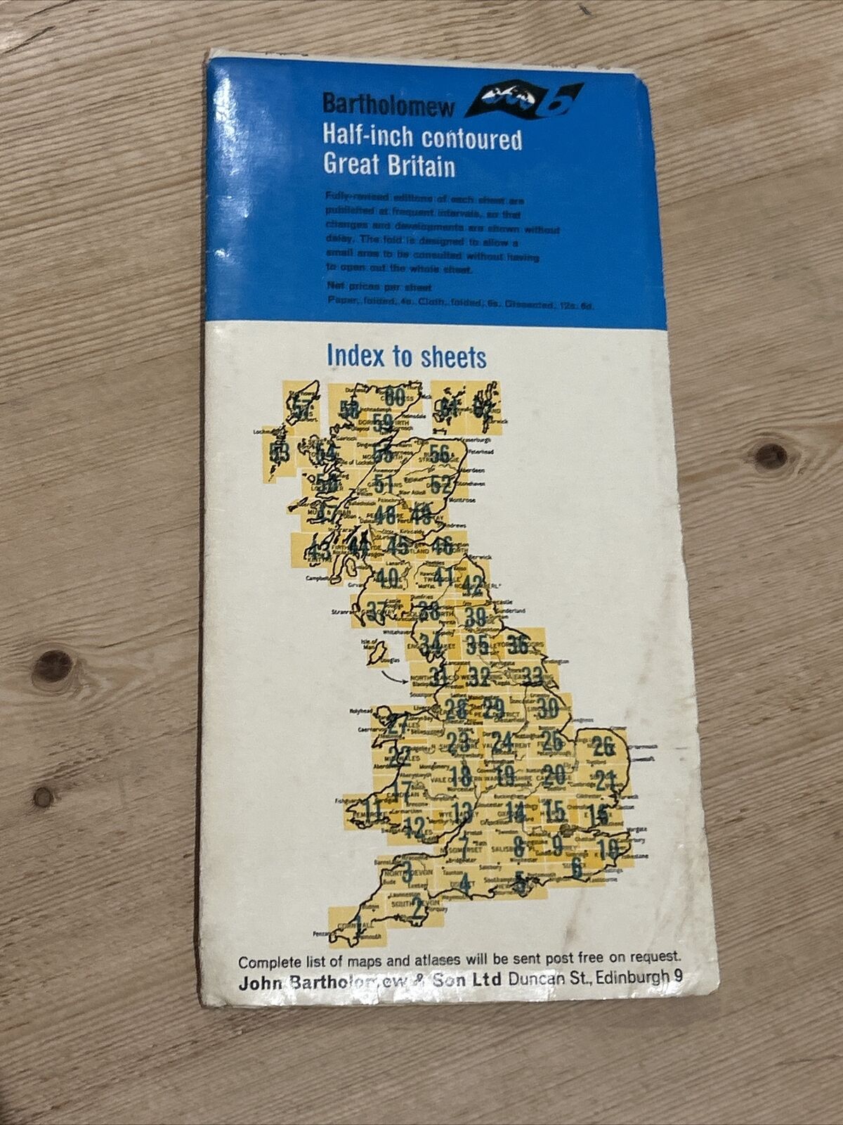 CAITHNESS Bartholomew  Half Inch Map 1967 No 60 Clyth Ness Thurso Rabbit Islands