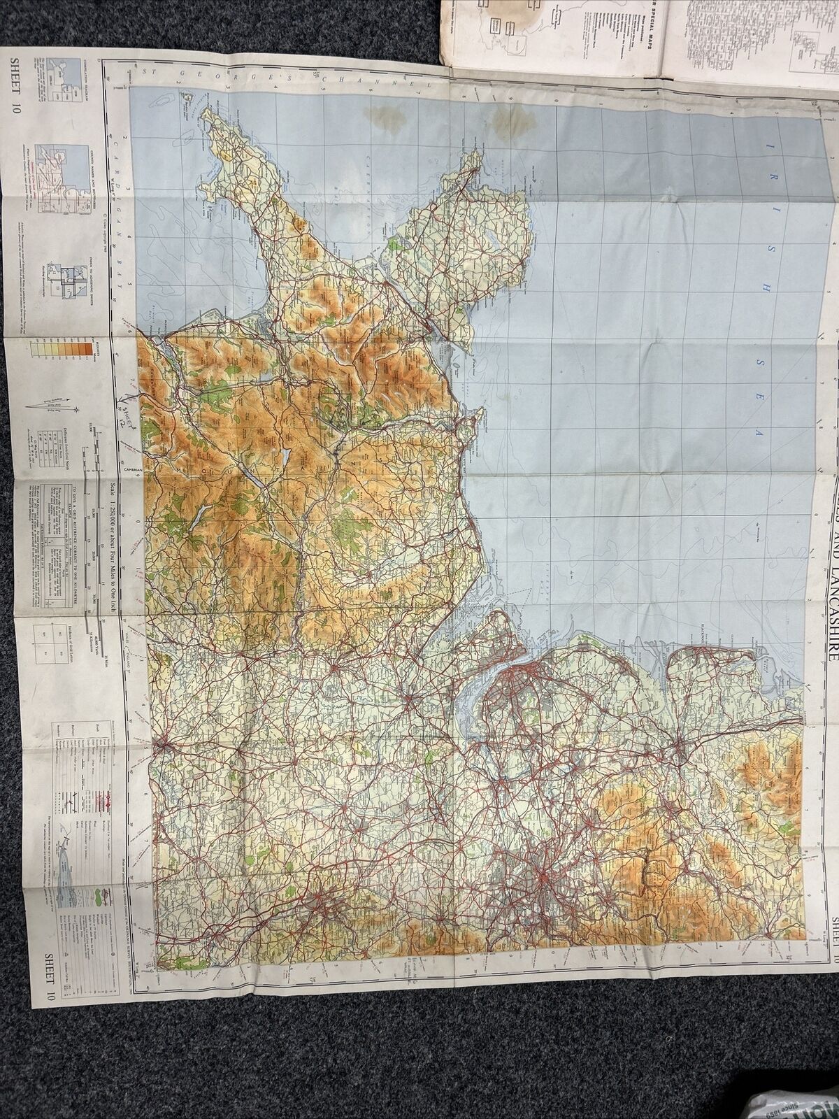 NORTH WALES & LANCASHIRE 1969 Ordnance Survey Quarter Inch Map Sheet 10