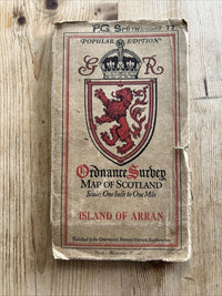 ISLAND OF ARRAN Ordnance Survey One Inch CLOTH Sheet 77 Popular Edition 1926