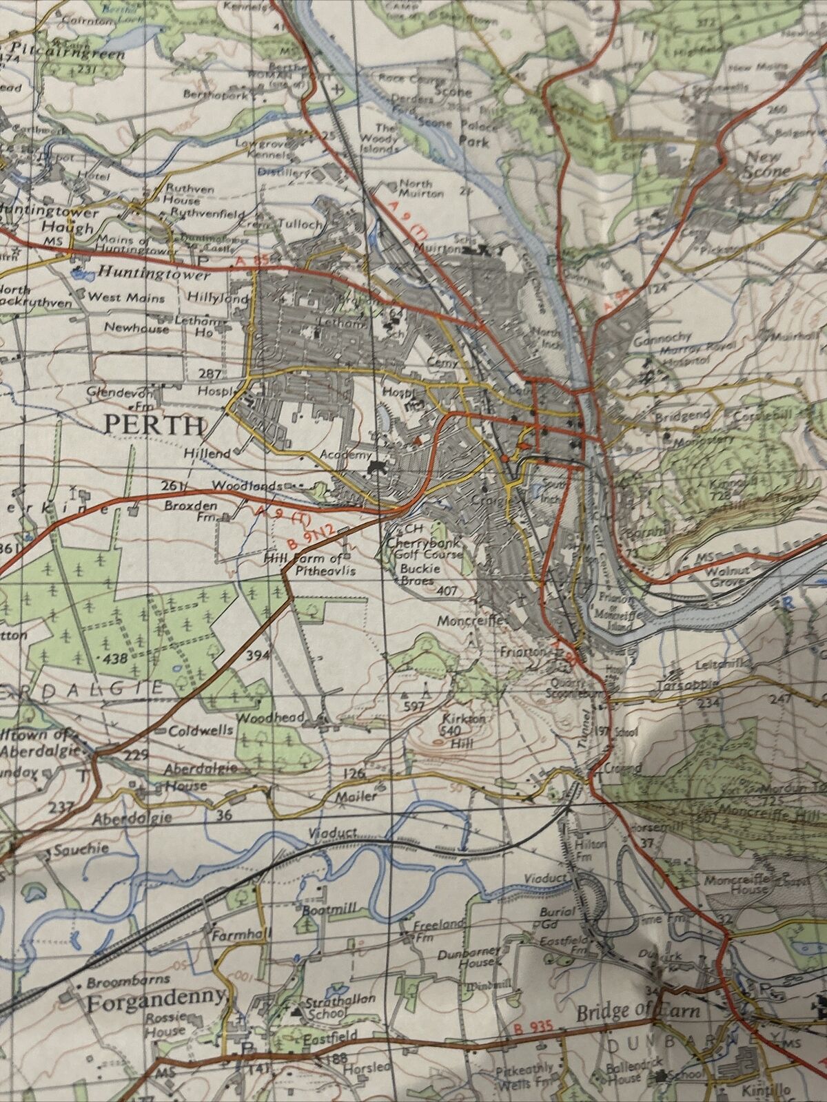 PERTH & ALLOA Ordnance Survey Map One Inch 1969 Sheet 55 Scotland Powmill Airth