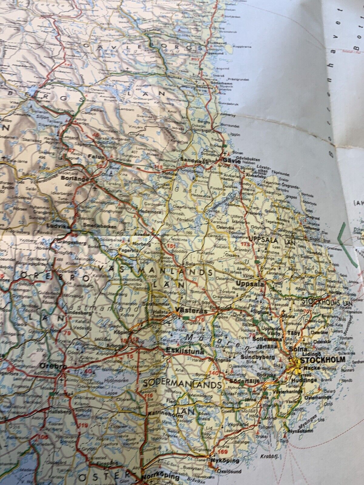 SWEDEN Geographia Map 1970s 