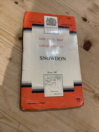 SNOWDON Cloth Ordnance Survey Seventh Series One inch 1965 Sheet 107 Conway