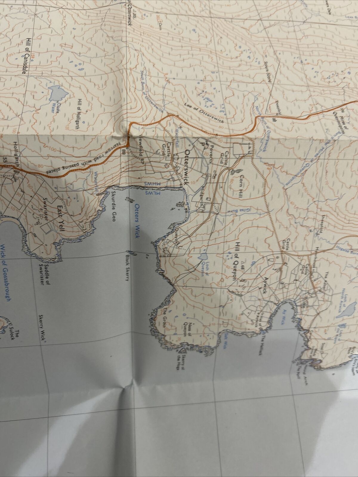 OTTERSWICK Ordnance Survey Second Series 1:25,000 Map HU48/58 1976 Shetland