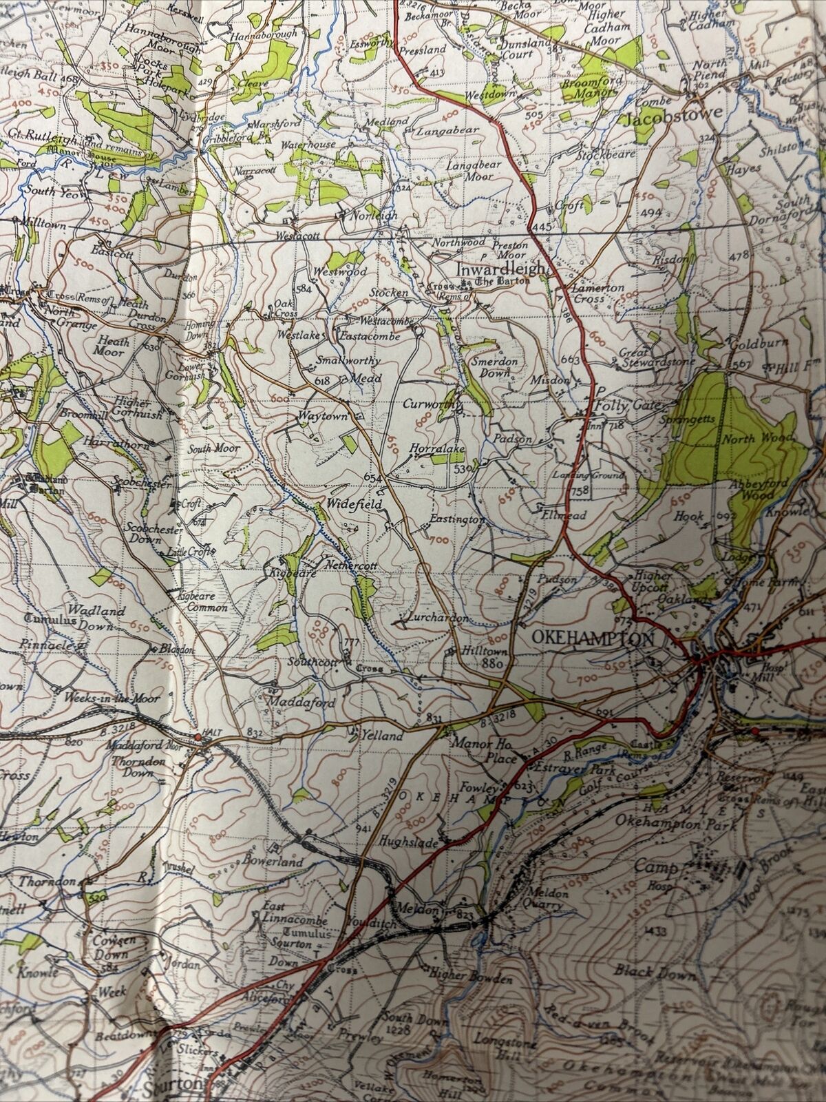 OKEHAMPTON Ordnance Survey Paper Map 1946 Sixth Series Sheet 175 Tavistock