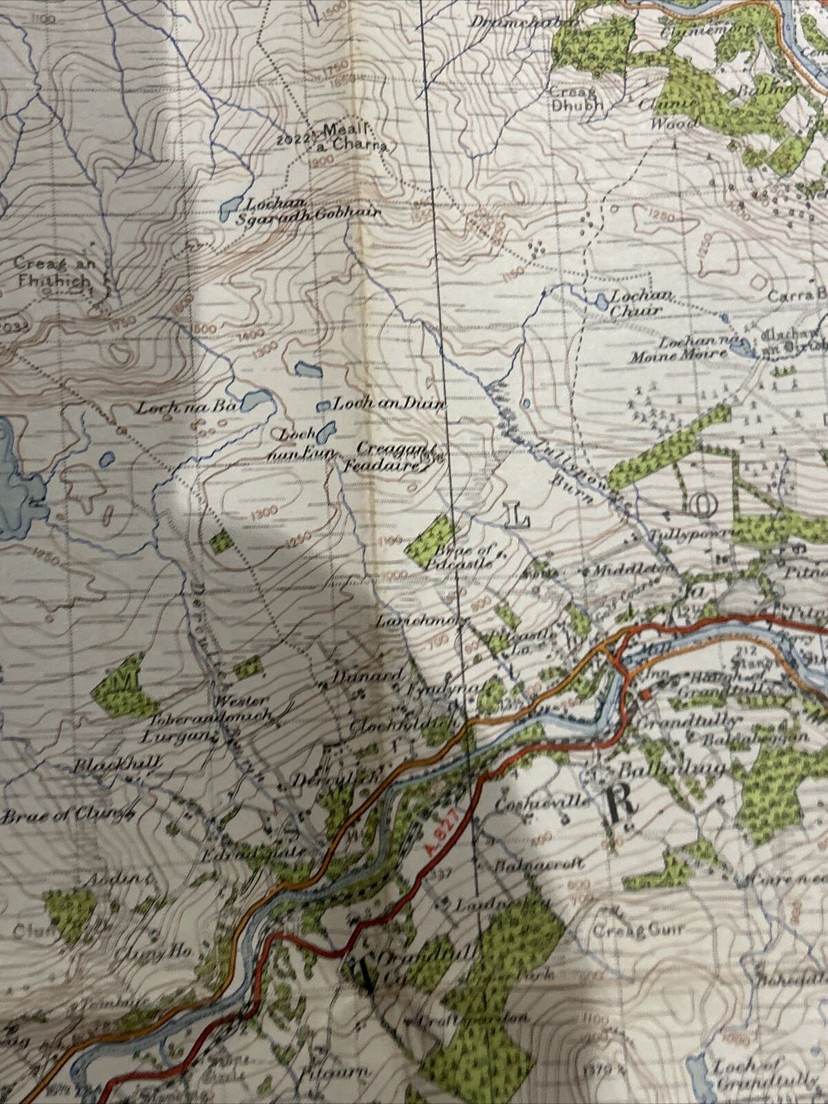 DUNKELD & PITLOCHRY Ordnance Survey One Inch Sheet 56 Popular Ed 1947 Kenmore