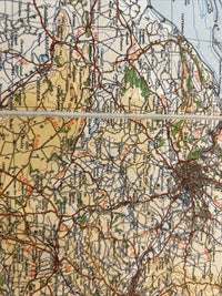 ENGLAND SOUTH 1945 Ordnance Survey CLOTH Sheet 11 Quarter Inch Map Southampton