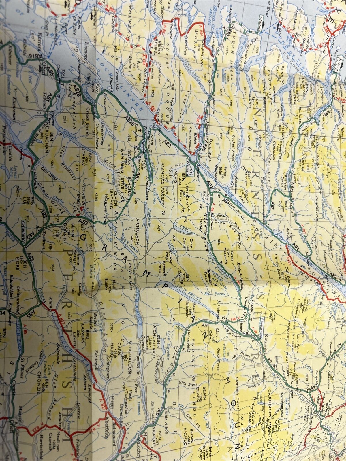 1967 Ordnance Survey Map ROUTE  PLANNING MAP NORTH Ten Miles To Inch