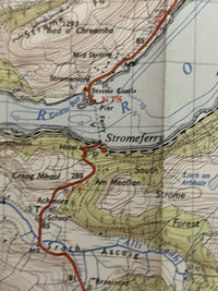 LOCHCARRON Ordnance Survey Paper Map One Inch 1957 Print Sheet 26