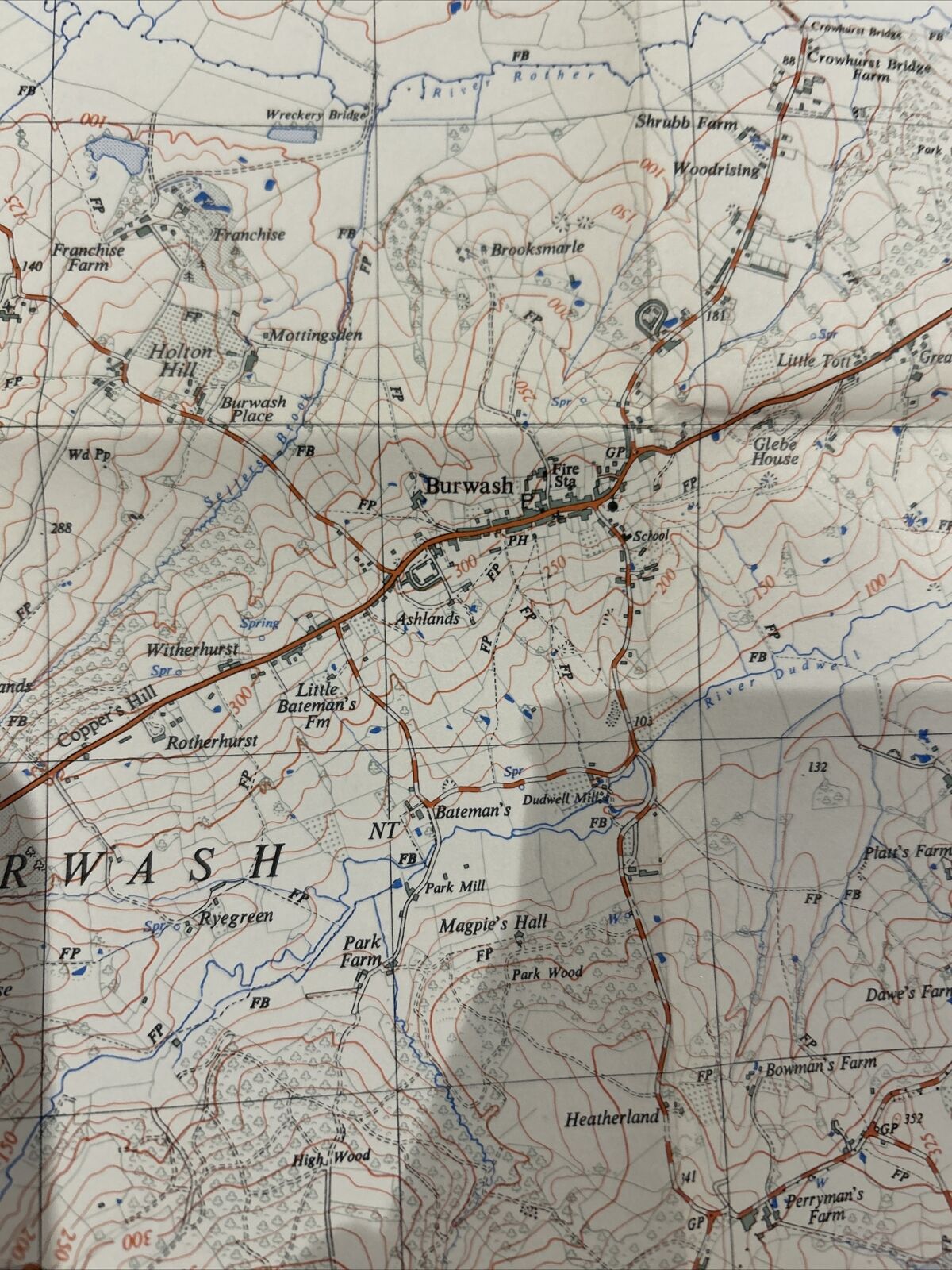 BURWASH STONEGATE Ordnance Survey Sheet TQ62 1:25000 1959 Brightling