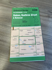 STAINES HEATHROW AIRPORT RICHMOND Pathfinder 1174 Ordnance Survey 1:25000 1990