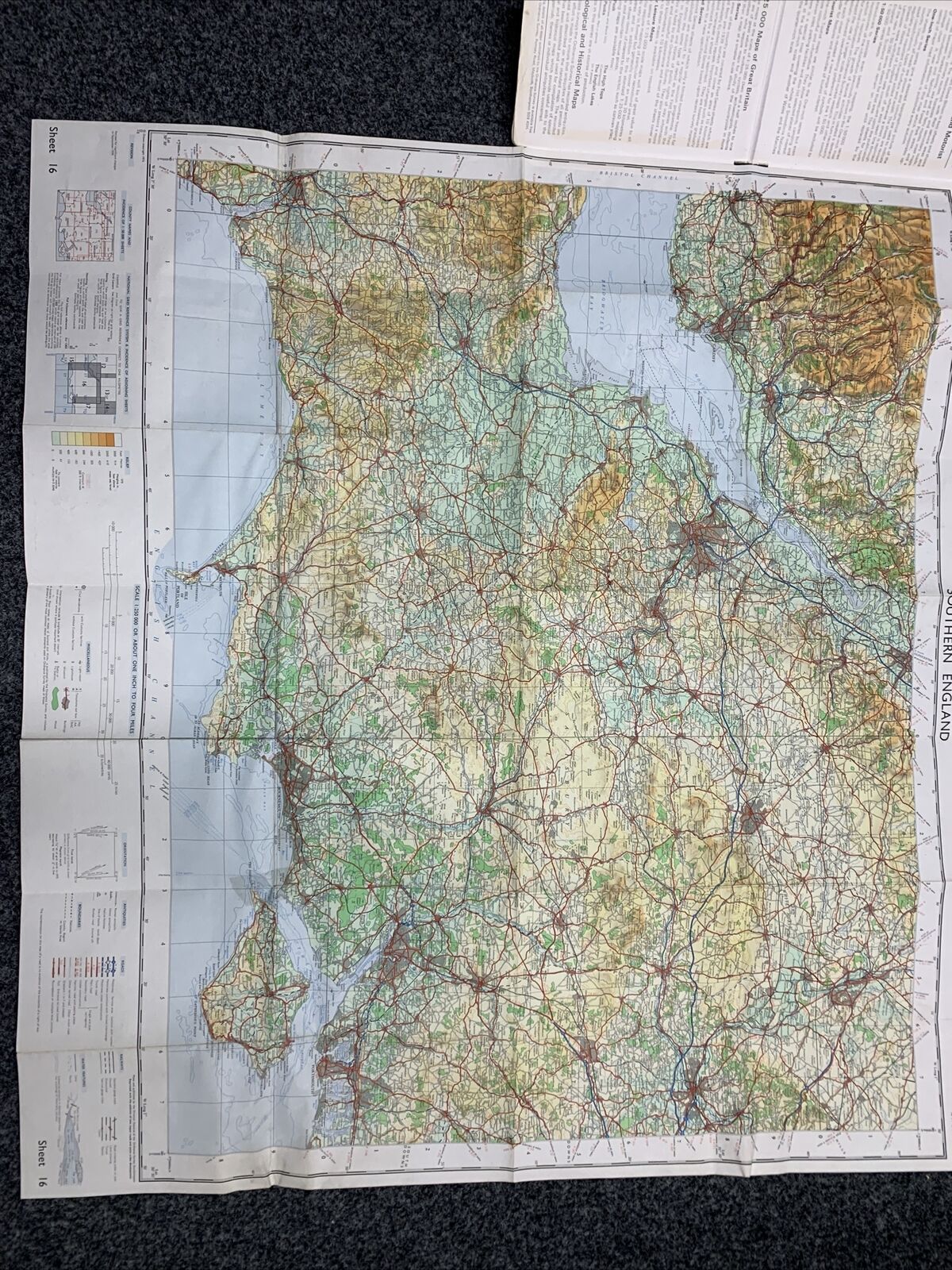 SOUTHERN ENGLAND Ordnance Survey Map Quarter Inch Sheet 16 1973 Southampton