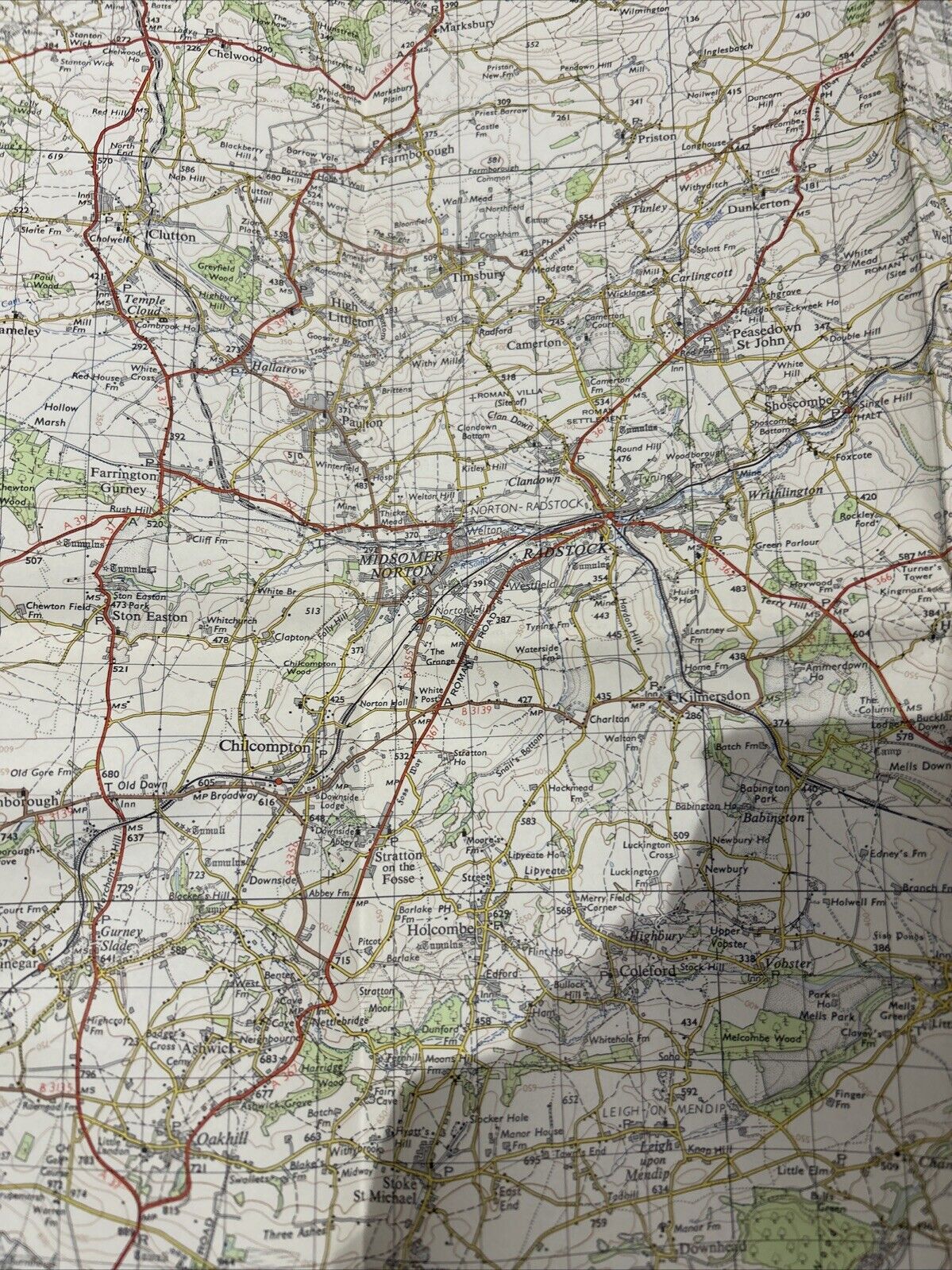 FROME Ordnance Survey Seventh Series Paper One inch 1959 Sheet 166 Mere Wells