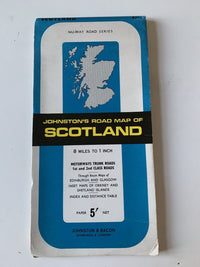 SCOTLAND Johnstons & Bacon Nu-way Map 1966 To Be Framed? One Sided Paper