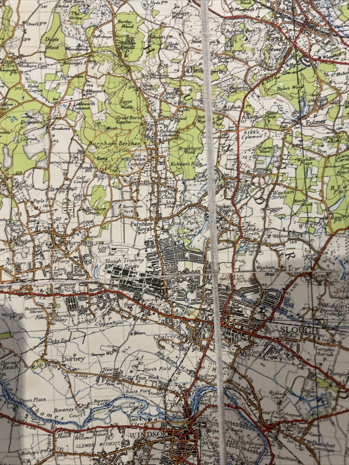 THE CHILTERNS Ordnance Survey Cloth 1 In Map 1945 Sixth Edition Sh 159 Dissected