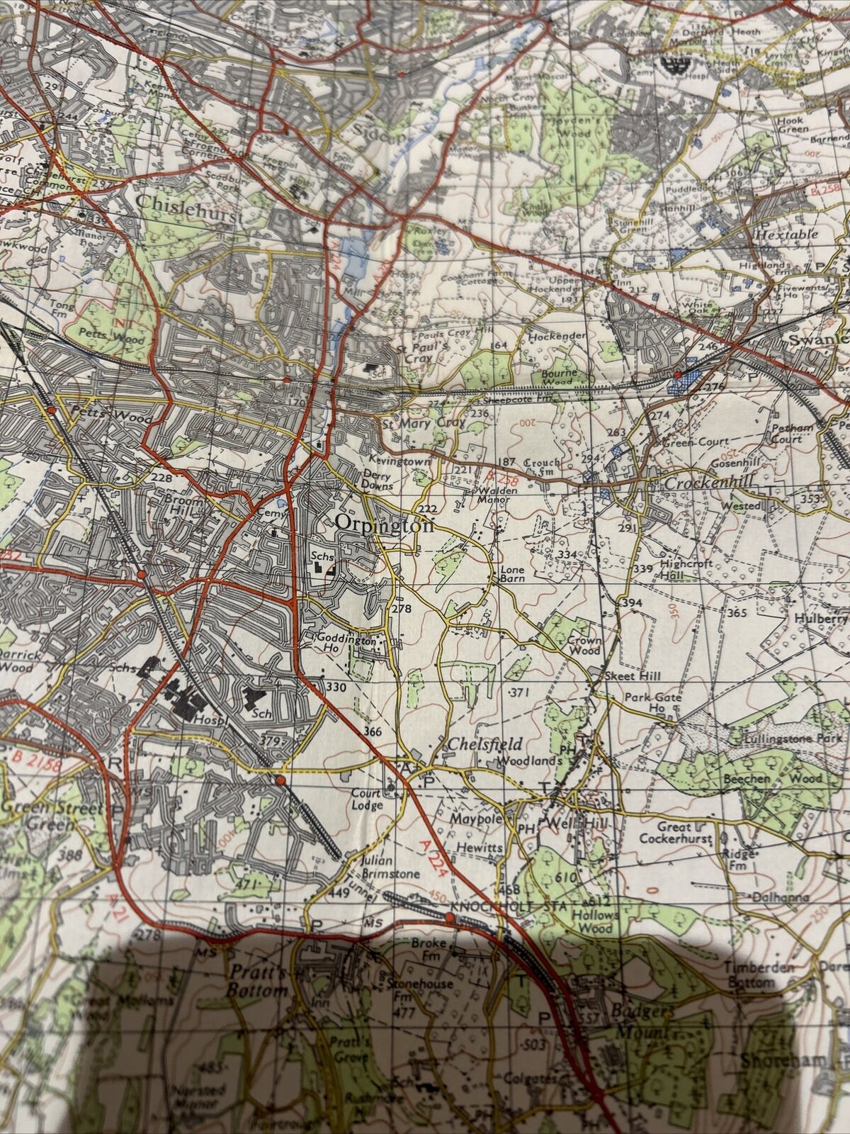 LONDON South East Ordnance Survey Seventh Series CLOTH 1-inch 1964 Sheet 171