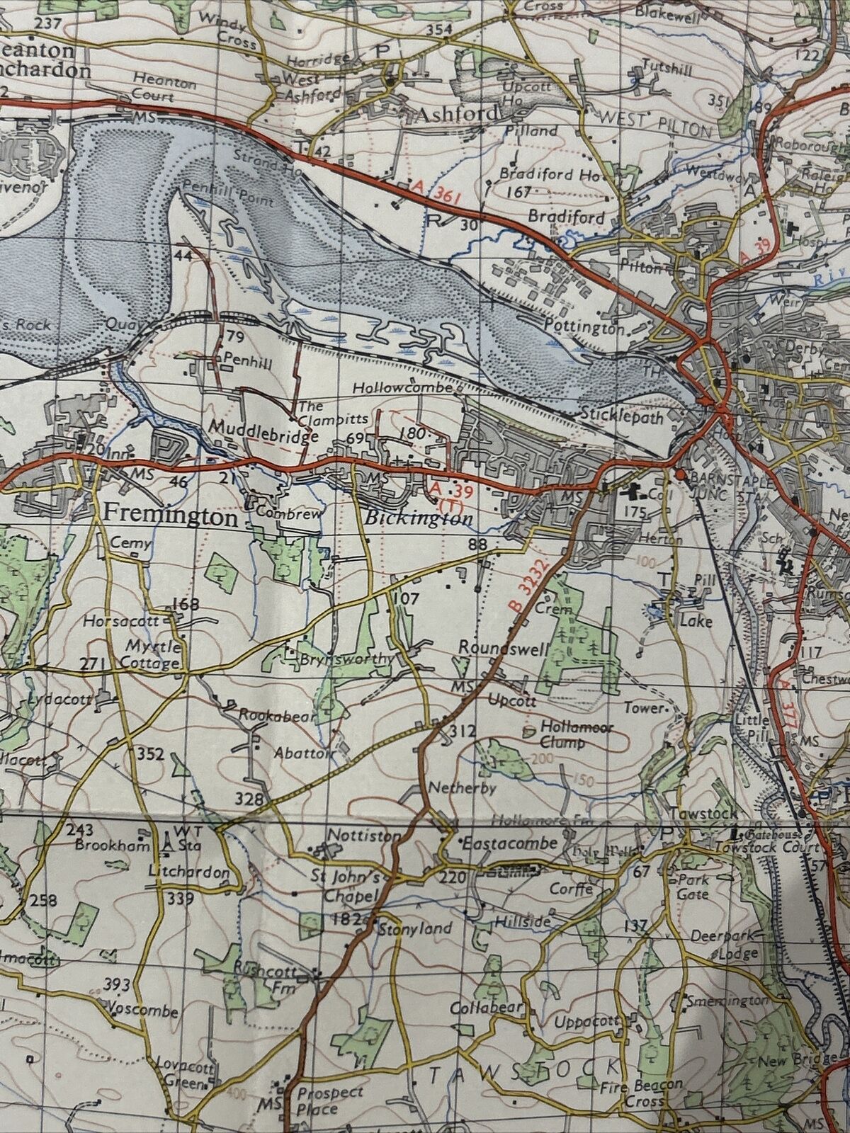 BARNSTAPLE 1972 Edition Ordnance Survey One Inch Map No 163 Great Torrington