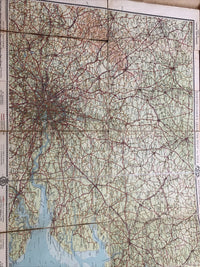 Bartholomew AA Cloth Quarter Inch Map No 19 LONDON NORTHWARDS  1929