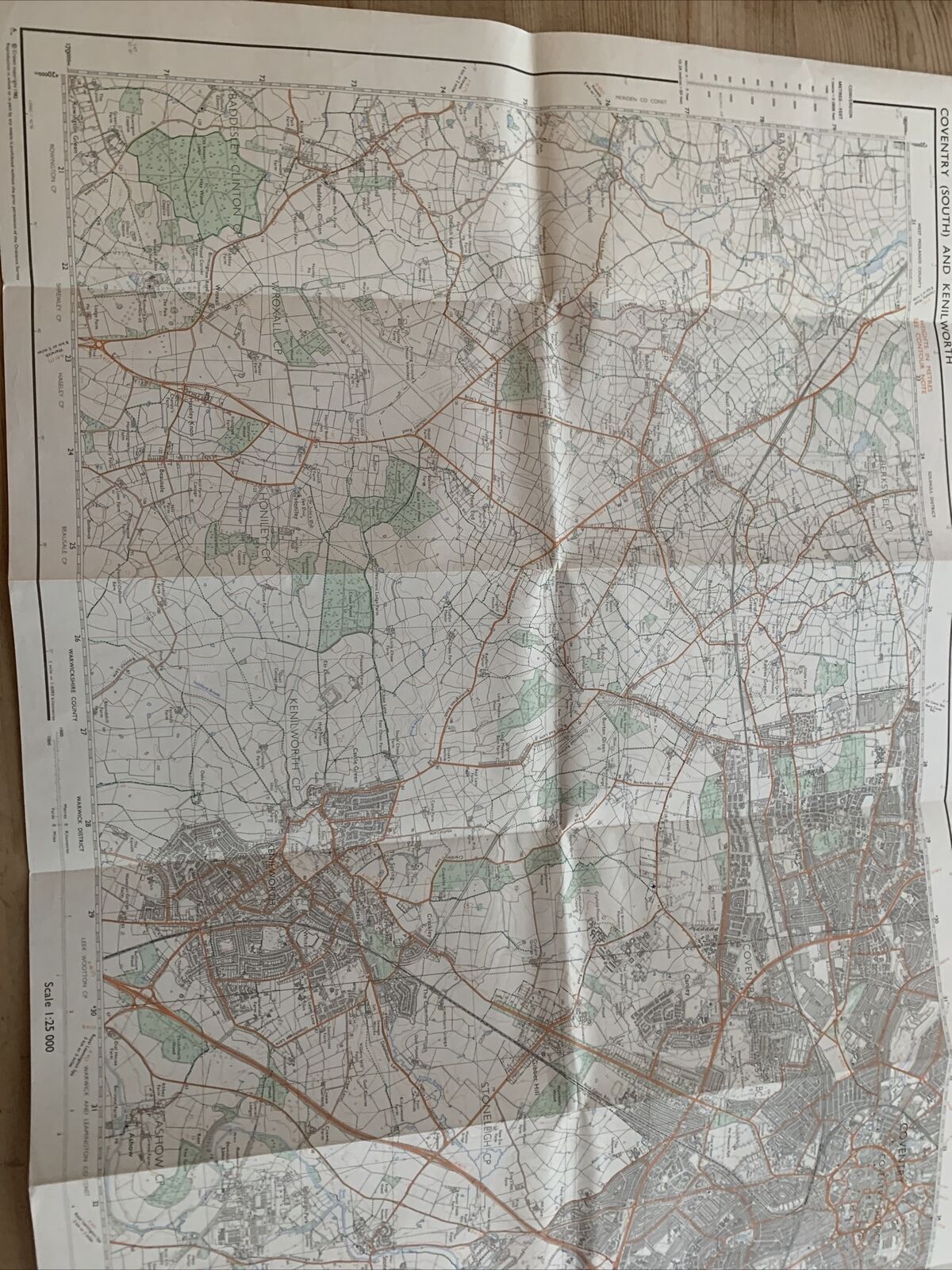 COVENTRY South & KENILWORTH - Ordnance Survey Pathfinder Map 1982 SP27/37